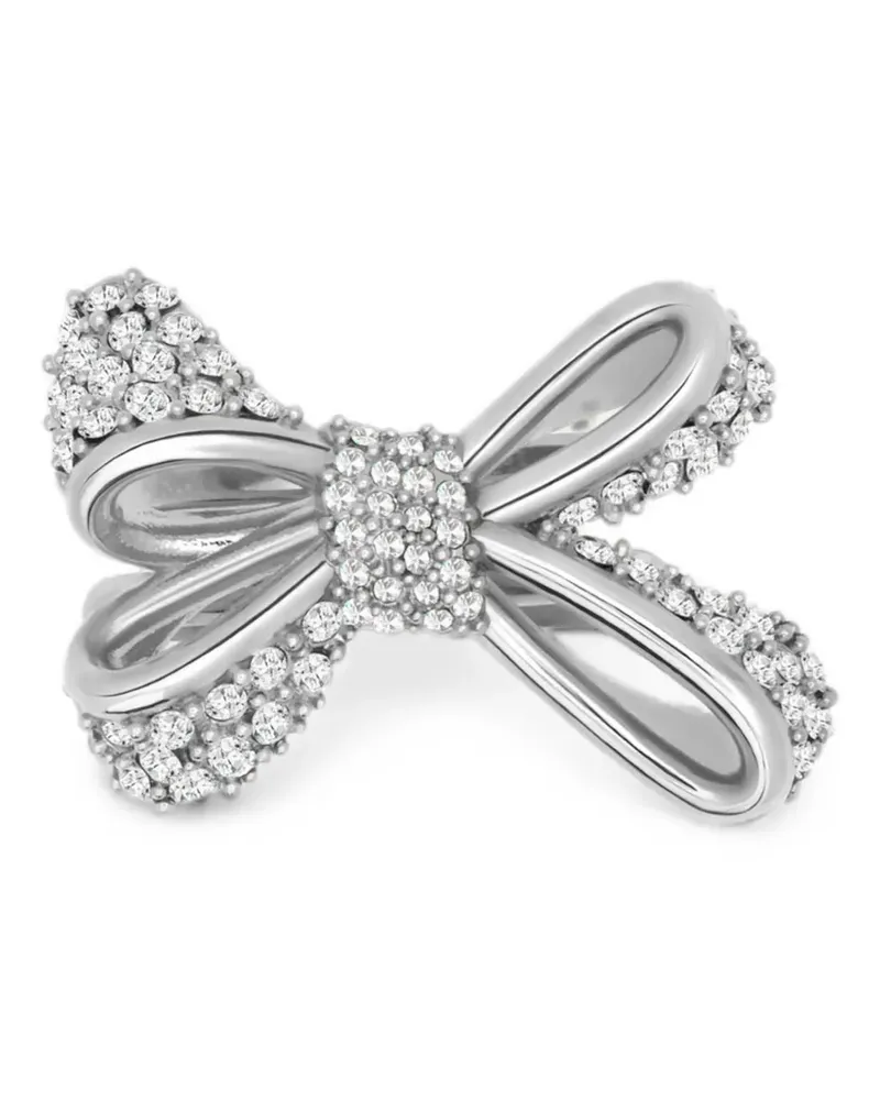 Oscar de la Renta Bow crystal-embellished ring - Silber Silber