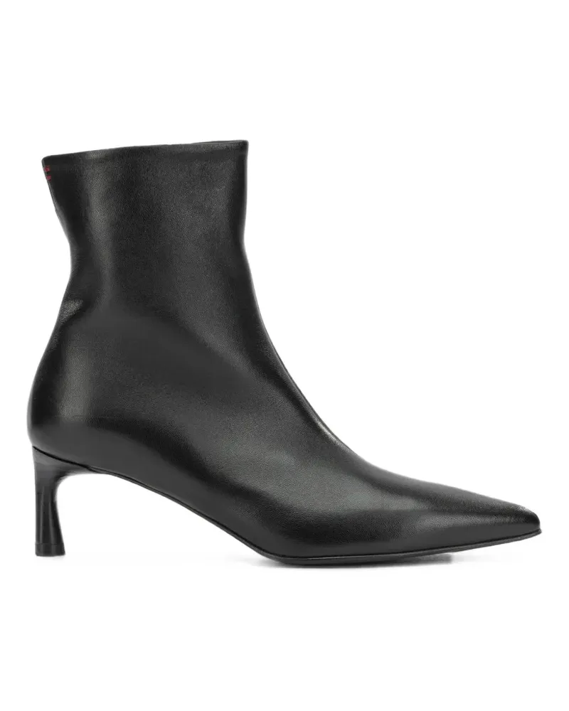 HALMANERA pointed-toe leather ankle boots - Schwarz Schwarz