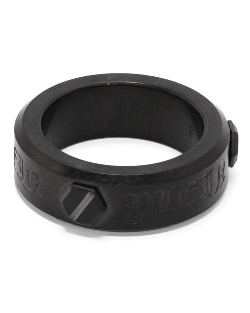 Philipp Plein Hexagon Ring mit mattem Finish - Grau Grau