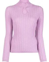 Vivetta Geripptes Stricktop mit Cut-Out Violett