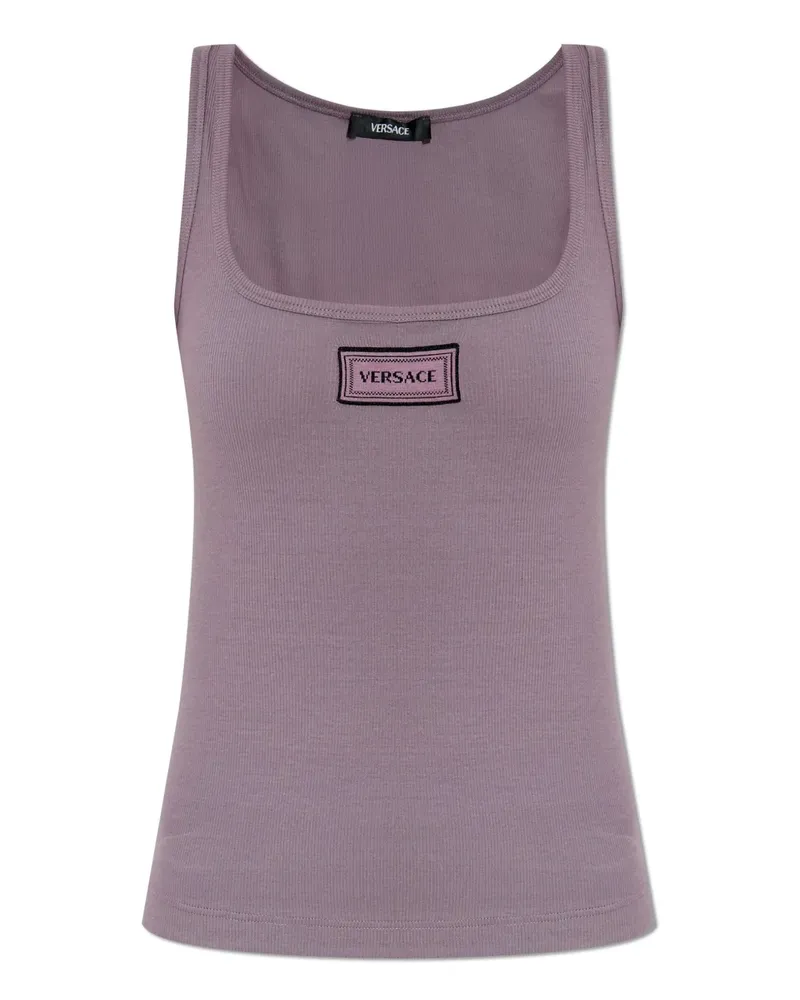 Versace Trägershirt mit Logo-Patch - Violett Violett