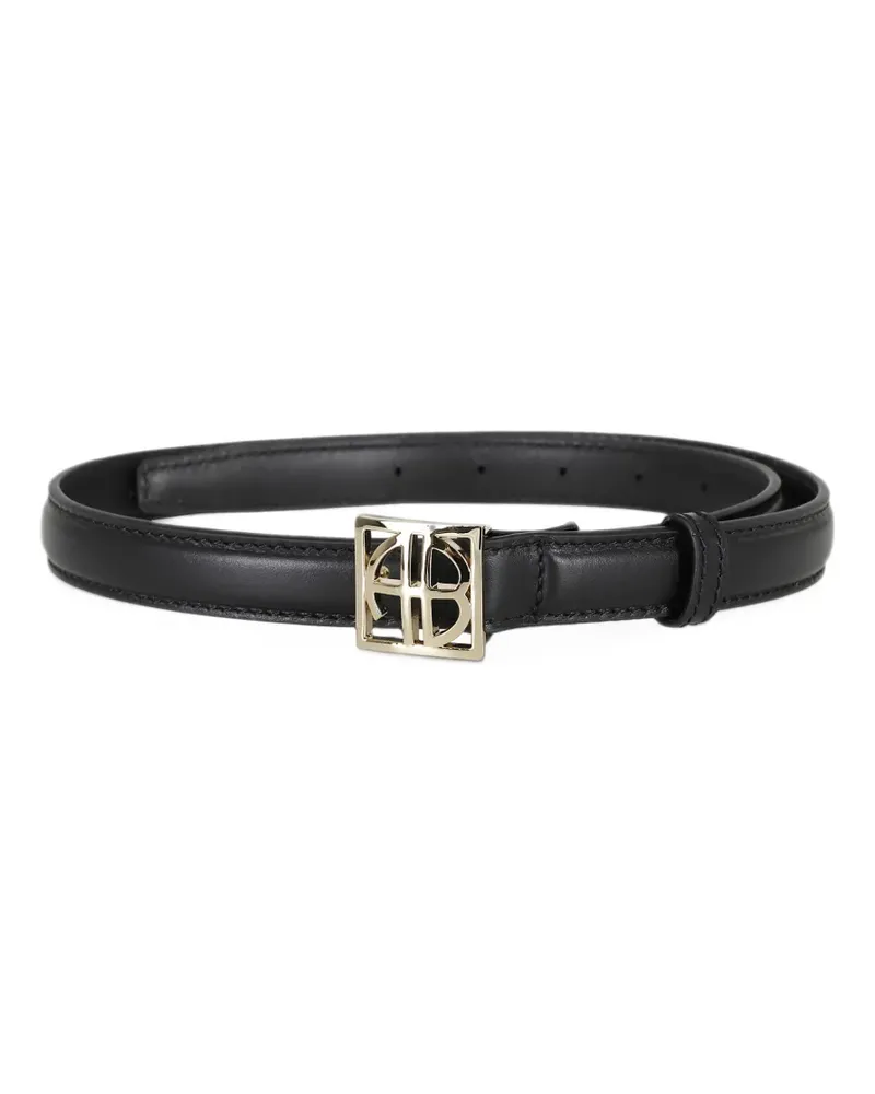 Anine Bing logo-plaque leather belt - Schwarz Schwarz