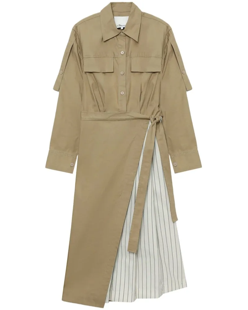 3.1 phillip lim Midikleid im Layering-Look Khaki