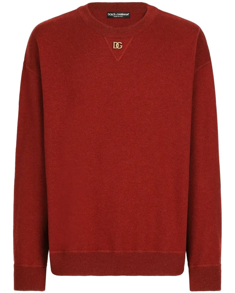 Dolce & Gabbana Kaschmirpullover mit DG-Logo - Rot Rot