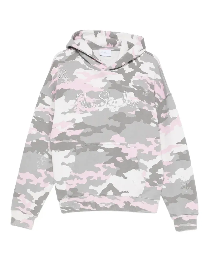 Blue Sky Inn Distressed-Hoodie mit Camouflage-Print - Rosa Rosa