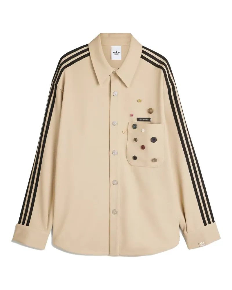 adidas Song for the Mute Hemdjacke mit gestreiften Ärmeln - Nude Nude