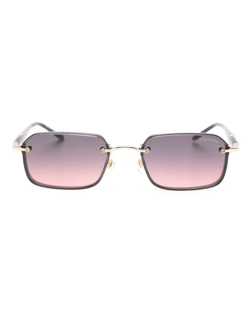 Montblanc Sonnenbrille mit eckigem Gestell - Schwarz Schwarz