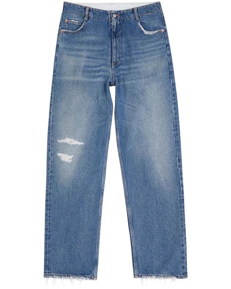 Maison Margiela Gerade Jeans mit Distressed-Detail Blau