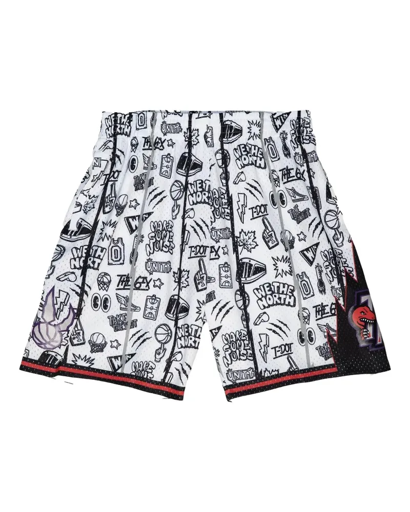 Mitchell & Ness NBA Toronto Raptors 1998" Doodle Swingman Shorts - Weiß Weiß