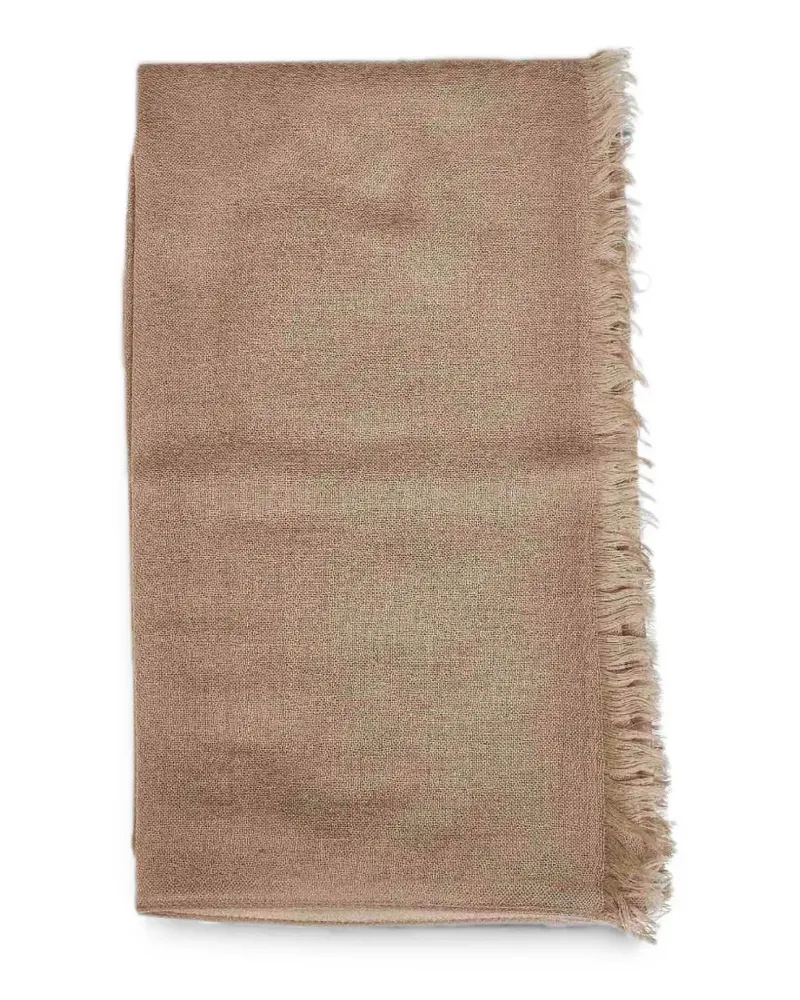 Brunello Cucinelli fringed rectangular scarf - Nude Nude