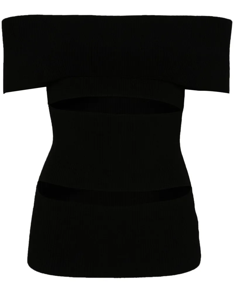 Peter Do Schulterfreies Oberteil mit Cut-Out - Schwarz Schwarz