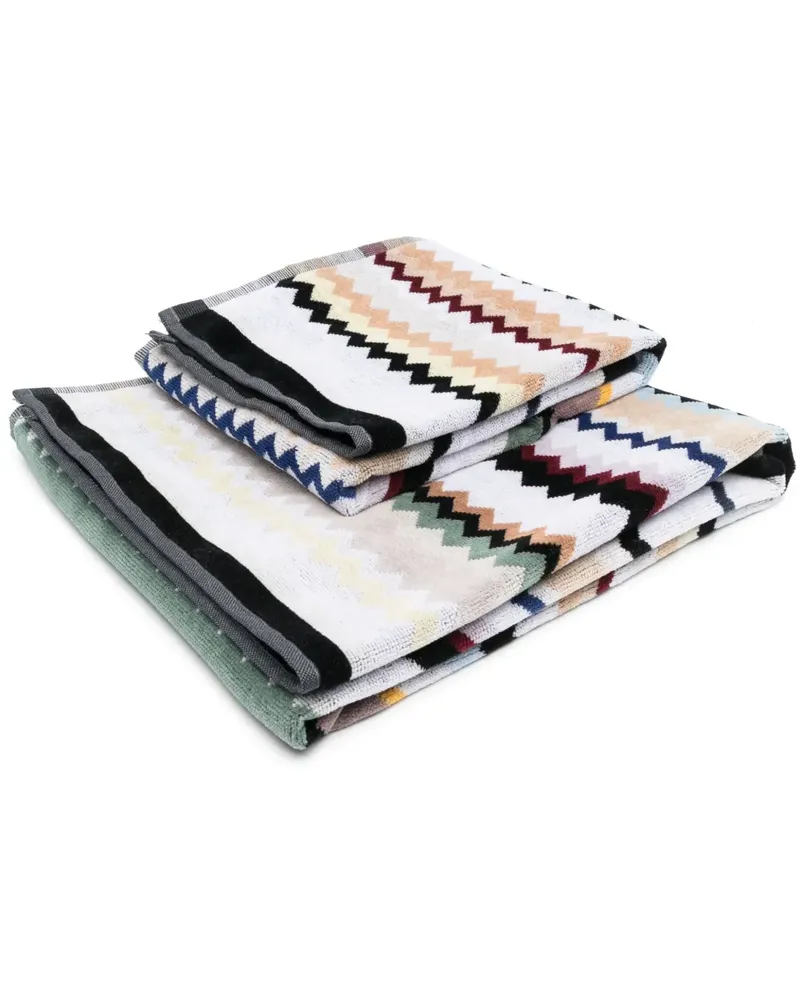 Missoni Home Badetuch mit Zickzackmuster - Grau Grau