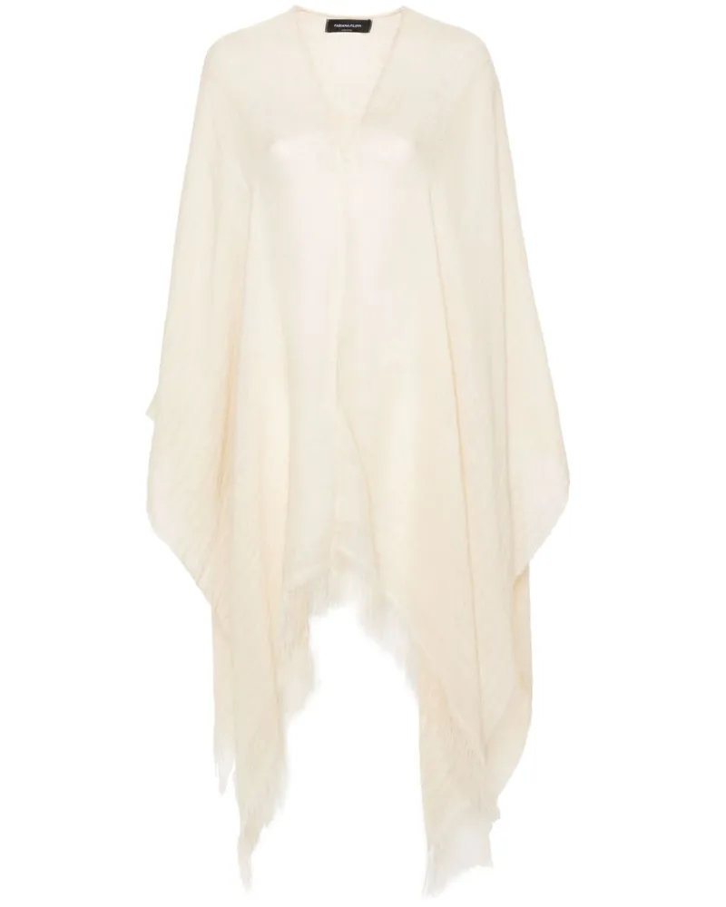 Fabiana Filippi Cape mit Fransen - Nude Nude