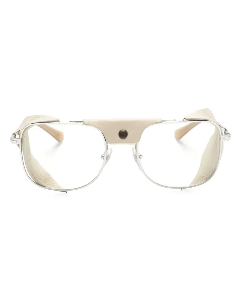 Persol Eckige Brille im Layering-Look - Silber Silber