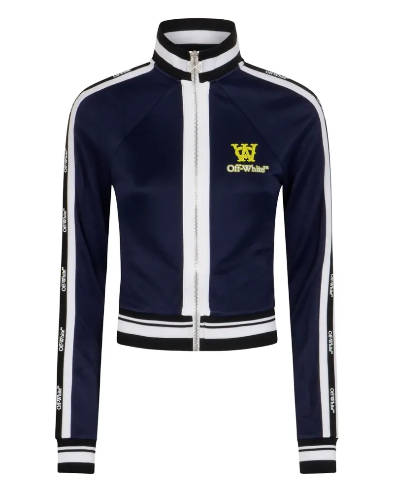 OFF-WHITE ribbed zip Jacket - Blau Blau