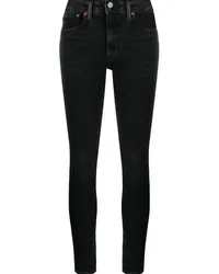 Ralph Lauren Halbhohe Skinny-Jeans Schwarz