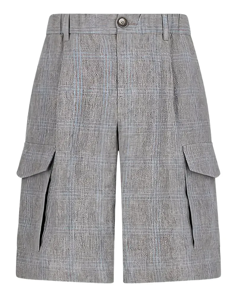 Herno plaid-pattern cargo shorts - Grau Grau