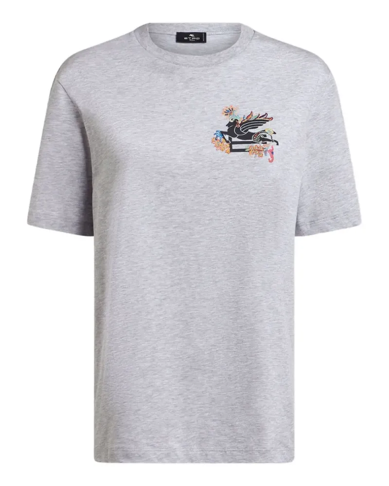 Etro T-Shirt mit Pegaso-Motiv - Grau Grau