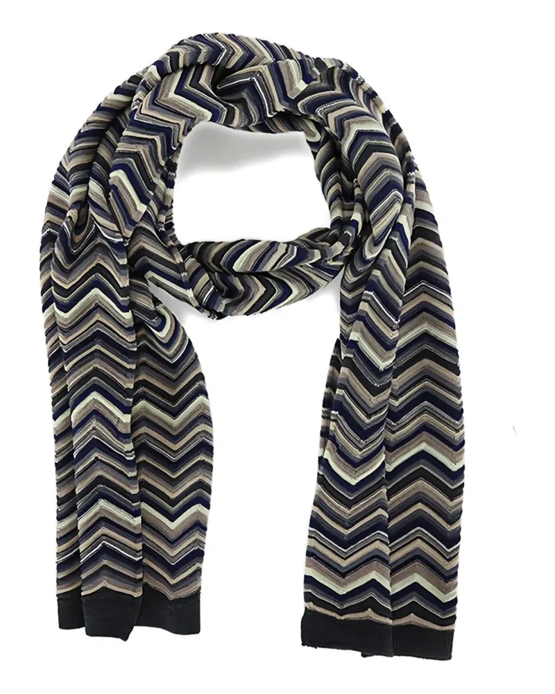 Missoni chevron-pattern scarf - Blau Blau