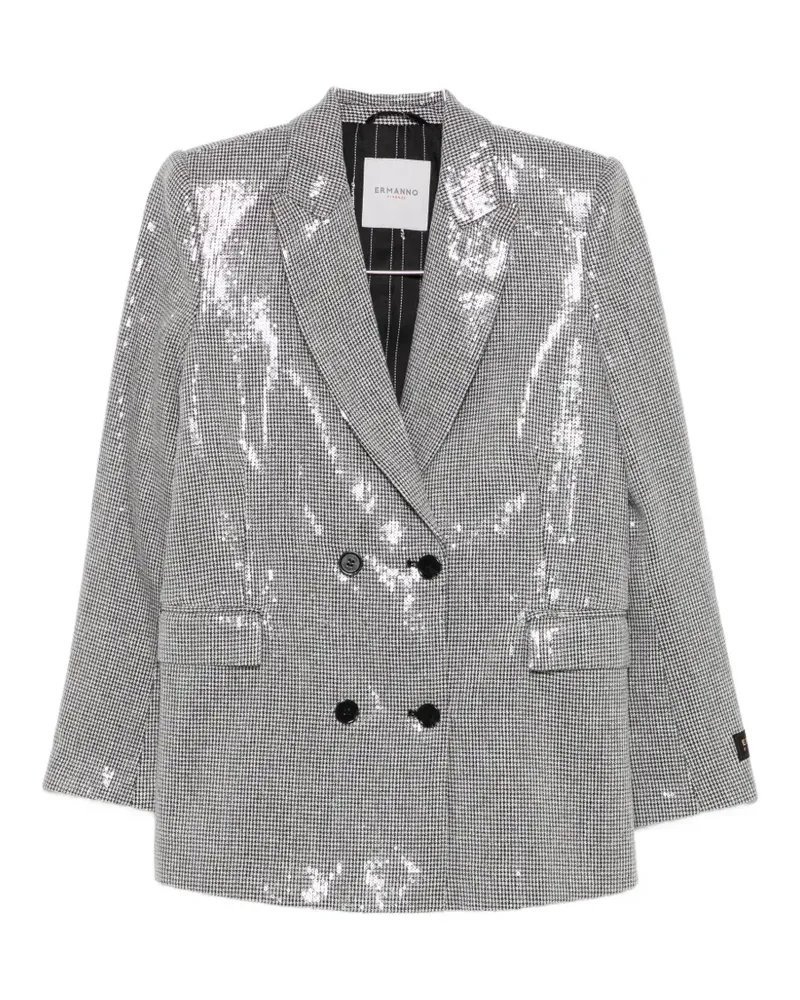 Ermanno Scervino sequin-embellished houndstooth blazer - Schwarz Schwarz