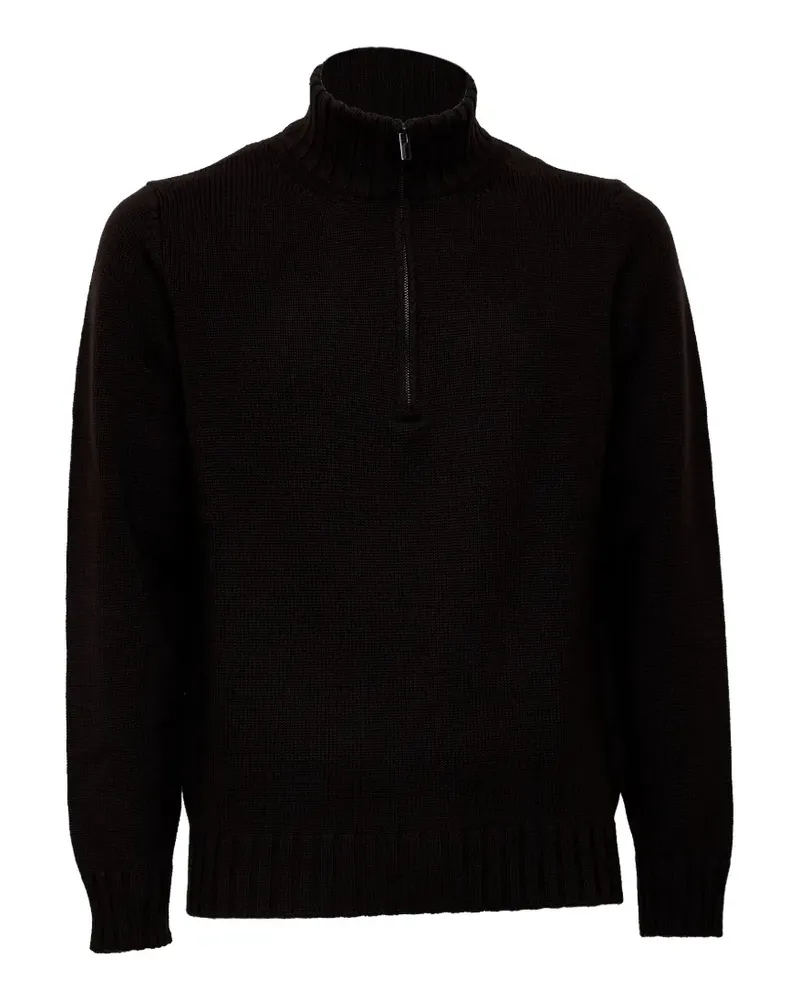 Filippo de Laurentiis half-zip merino-wool sweater - Braun Braun