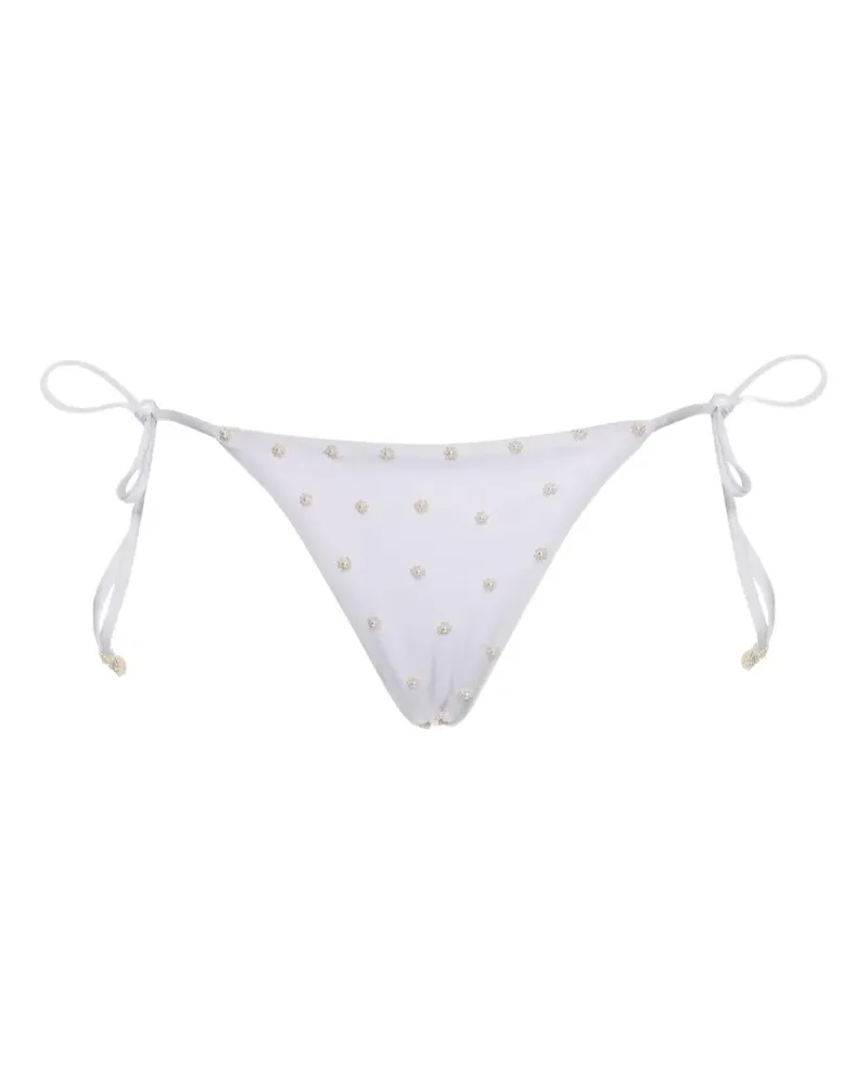 AGUA BENDITA Alegria Bikinihöschen mit Perlen - Weiß Weiß