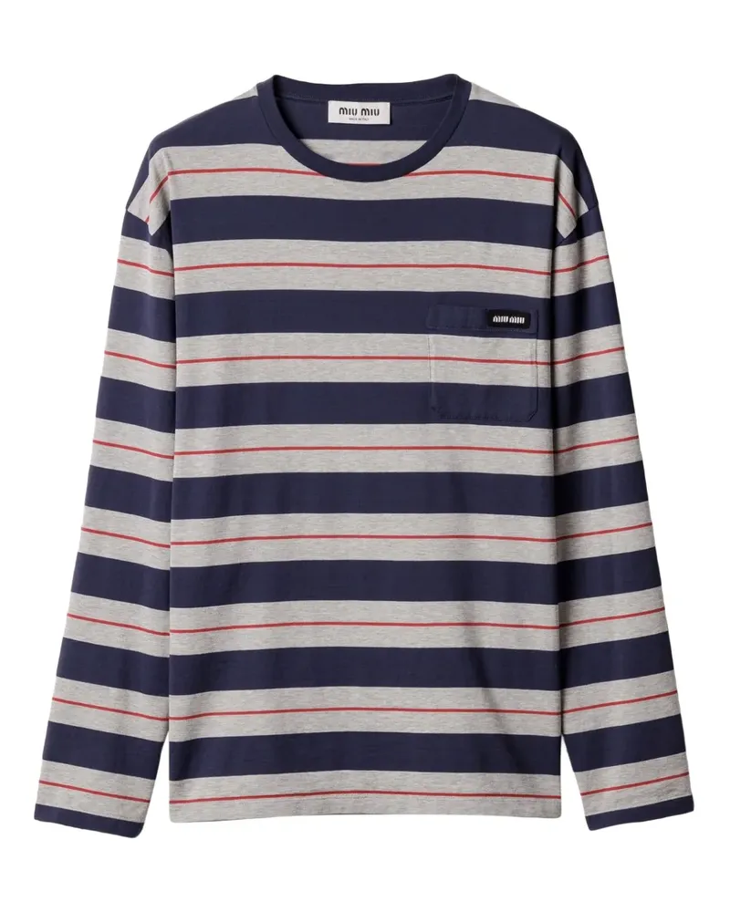 Miu Miu Klassisches Langarmshirt - Grau Grau