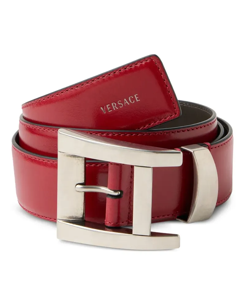 Versace Gürtel aus Leder 4 cm - Rot Rot