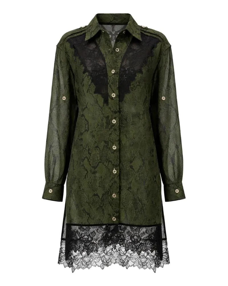 3.1 phillip lim Hemdkleid in Schlangenlederoptik - Grün Grün