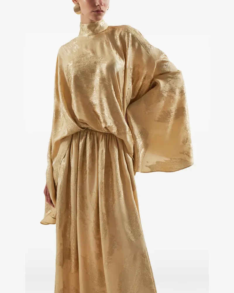 Taller Marmo Lamar Maxikleid mit Stehkragen - Gold Gold