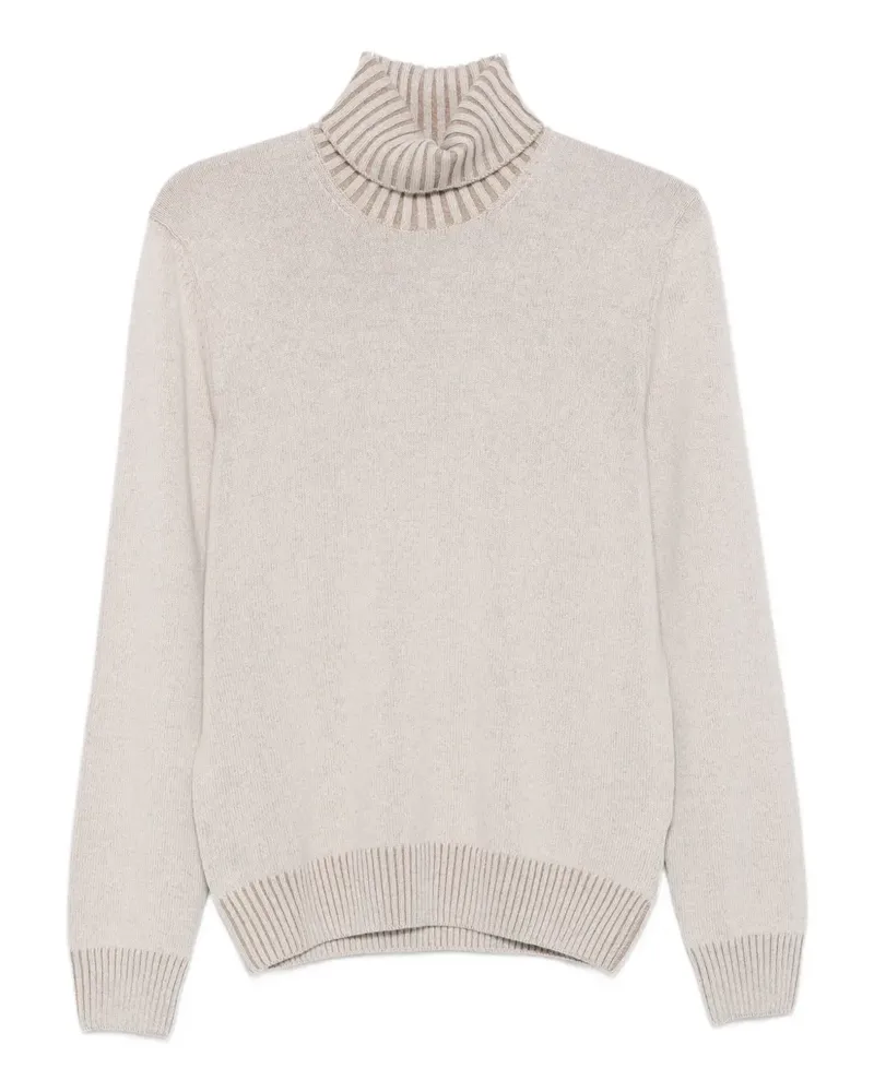 Gran Sasso Gerippter Rollkragenpullover - Nude Nude