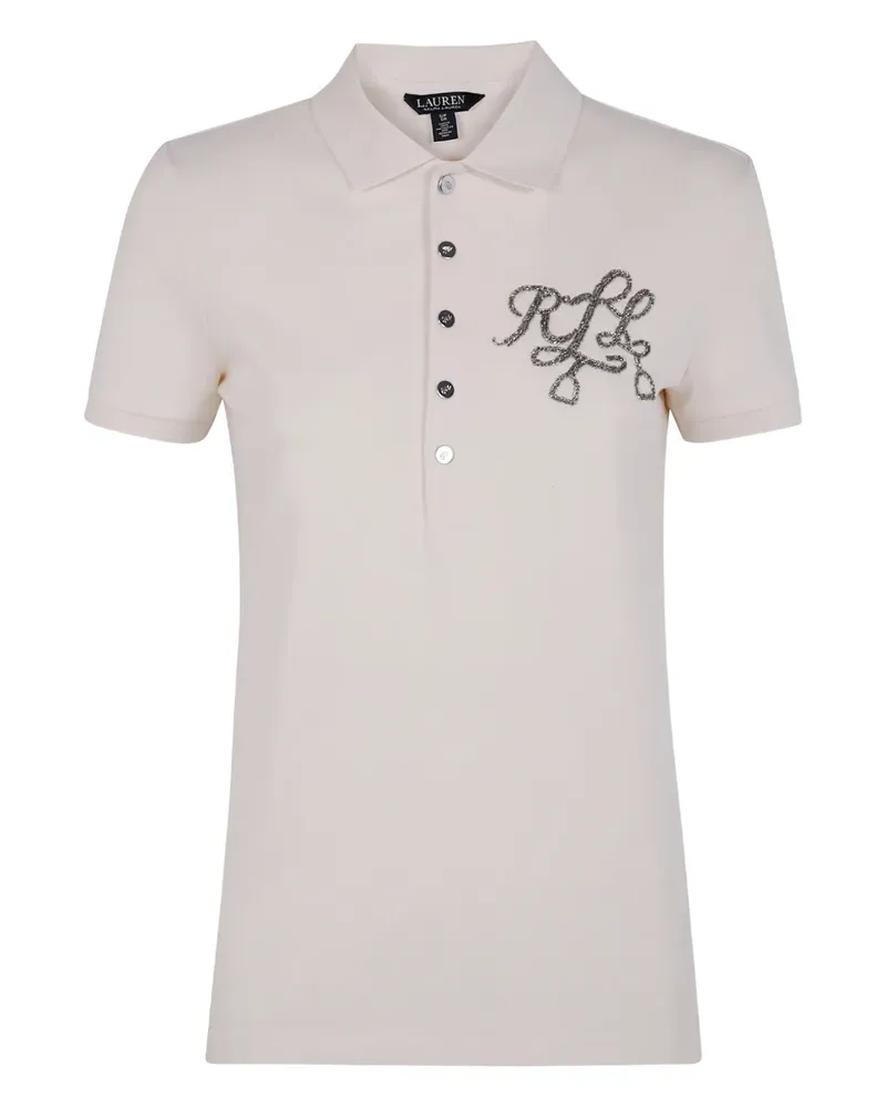 Ralph Lauren logo-embroidered polo top - Nude Nude