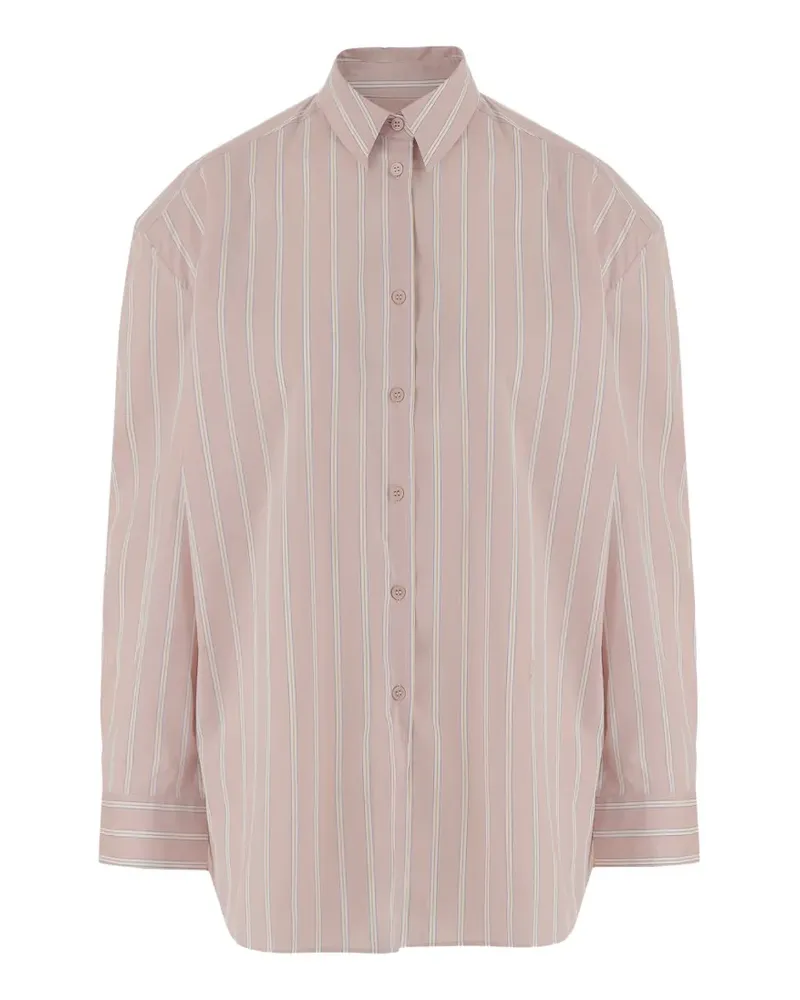 FRANKIE Shop striped curved-hem shirt - Rosa Rosa