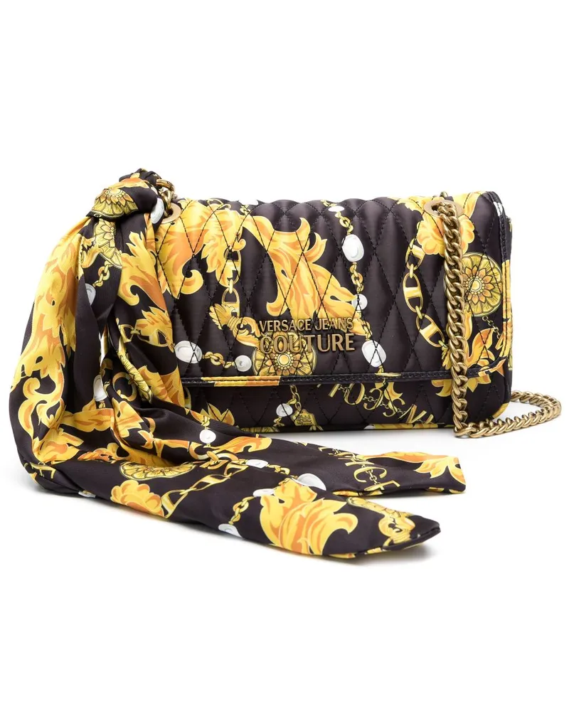 Versace Jeans Schultertasche mit Couture-Print - Schwarz Schwarz