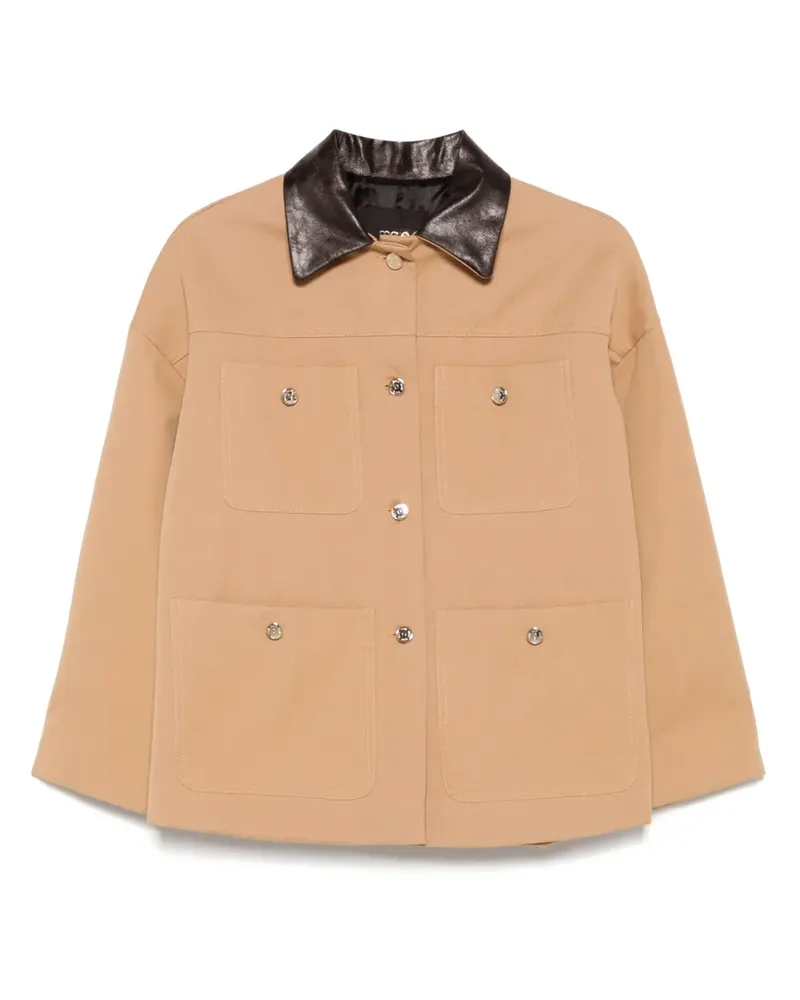 Maje Jacke mit Lederkragen - Nude Nude