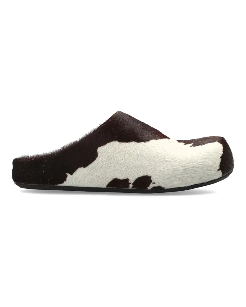 Marni animal-print calf-hair sandals - Braun Braun