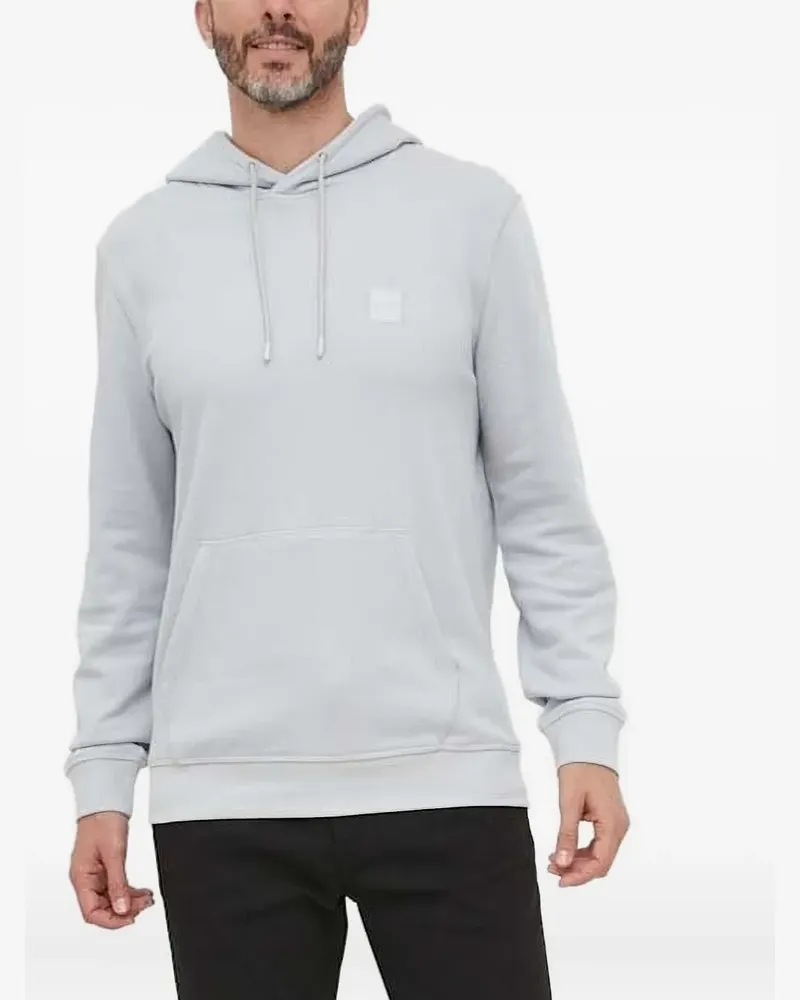 HUGO BOSS Hoodie mit Logo-Patch - Grau Grau