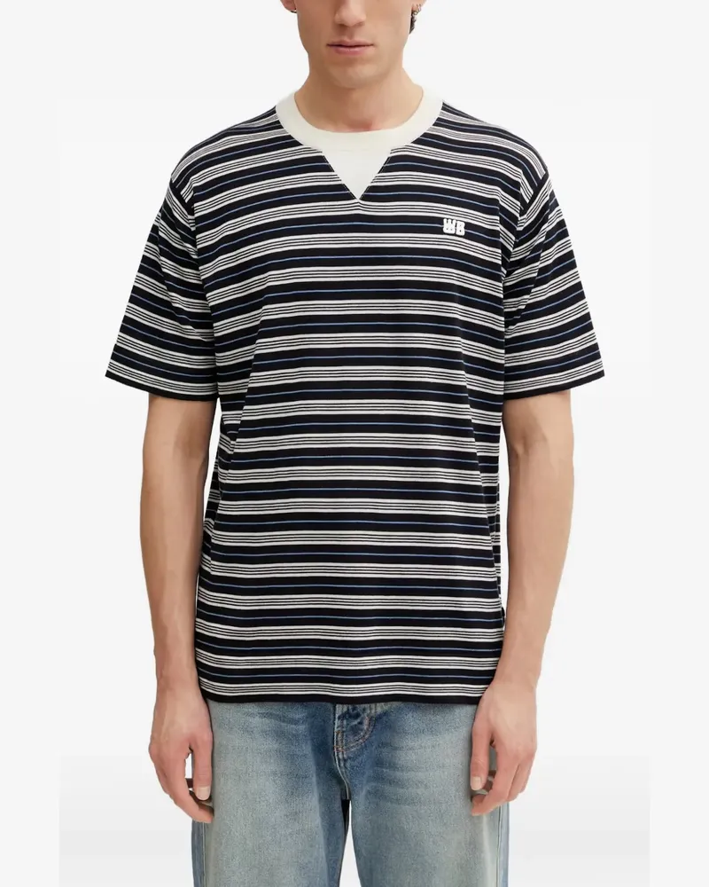 Wales Bonner Song T-Shirt mit Querstreifen - Blau Blau