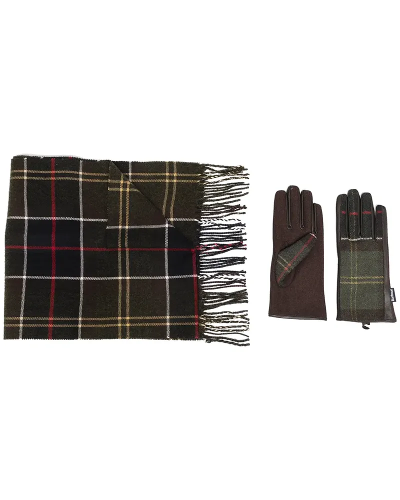 Barbour Schal mit Karomuster - Grün Grün