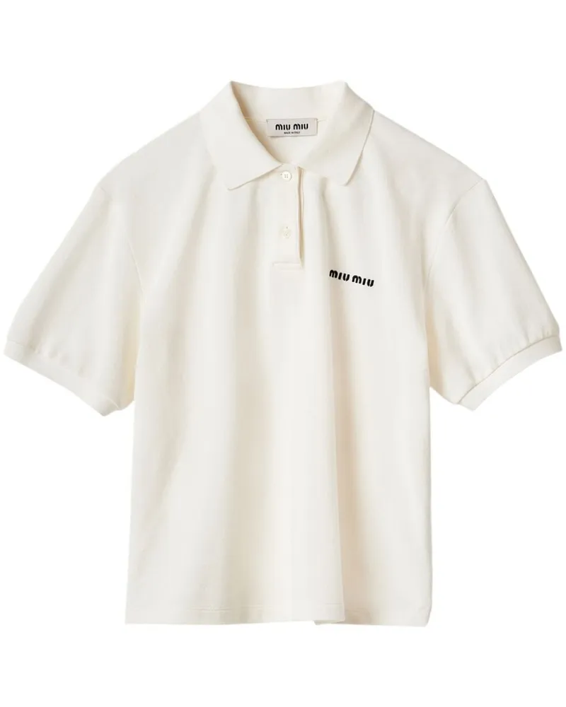 Miu Miu Poloshirt mit Logo-Stickerei - Weiß Weiß