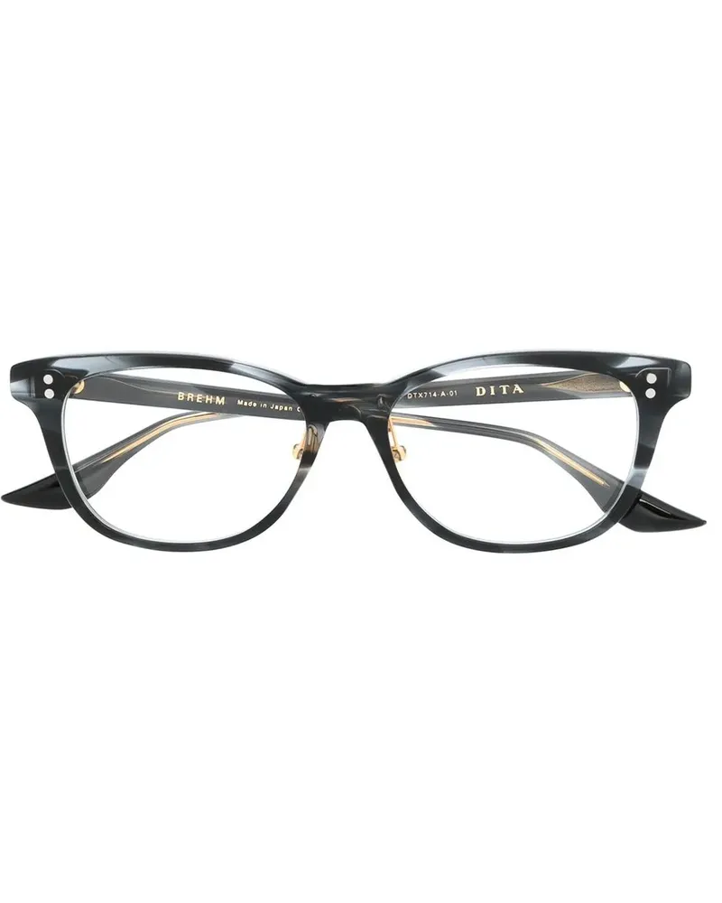 DITA Brille mit breitem Gestell - Schwarz Schwarz