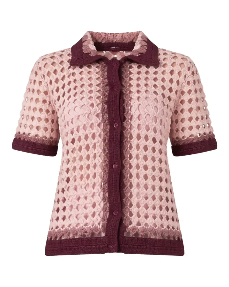 Leslie Amon collared open knit shirt - Rosa Rosa
