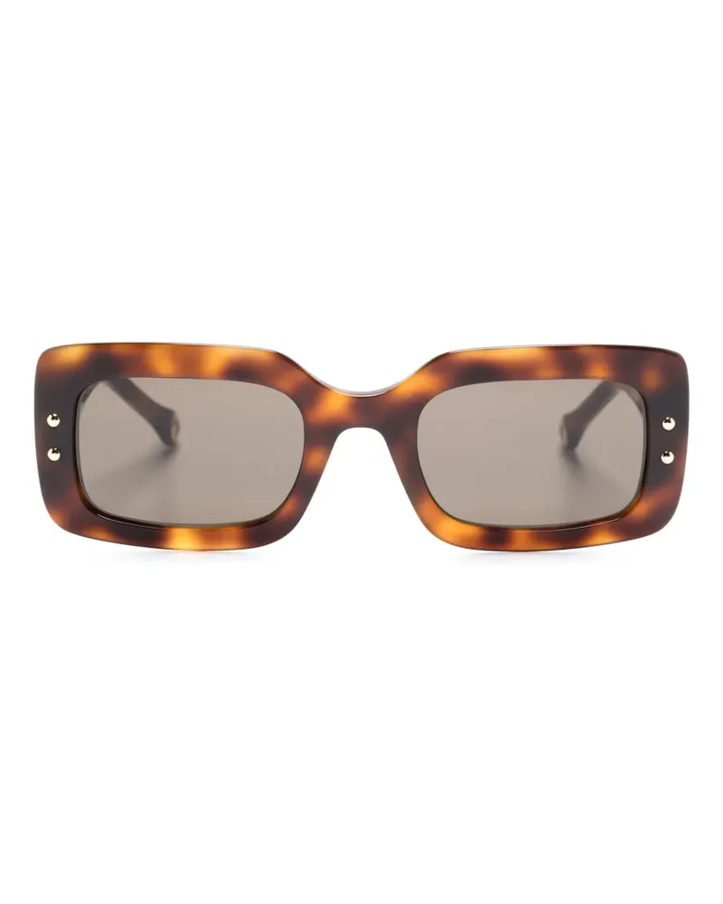 Carolina Herrera New York Eckige Sonnenbrille in Schildpattoptik - Braun Braun