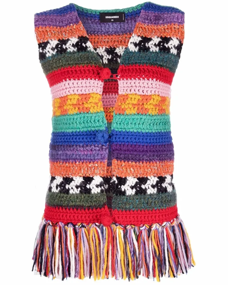 Dsquared2 Gestreifte Weste - Rot Rot
