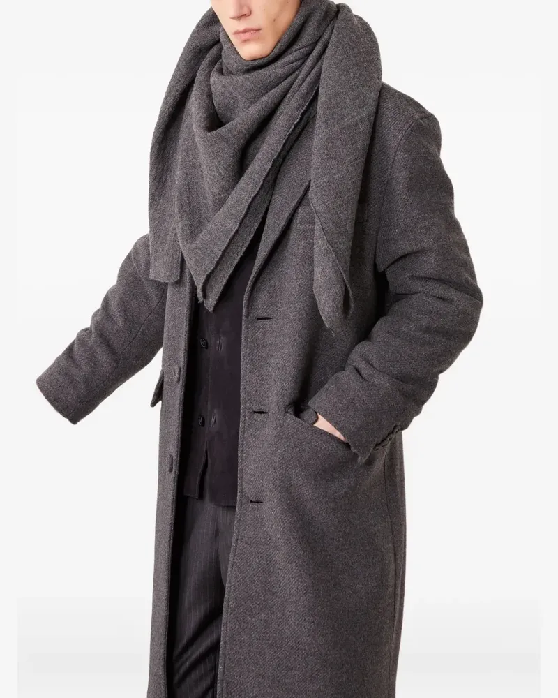 Officine Generale wool triangular scarf - Grau Grau