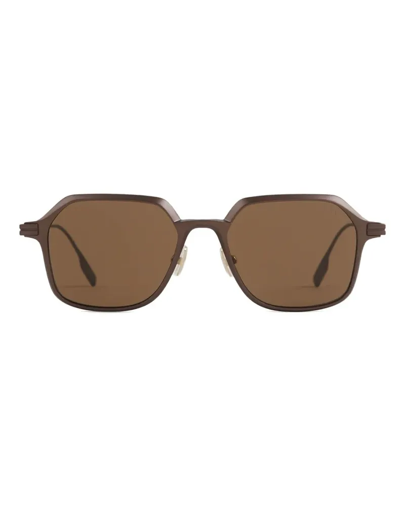 Ermenegildo Zegna Sonnenbrille mit geometrischem Gestell - Braun Braun