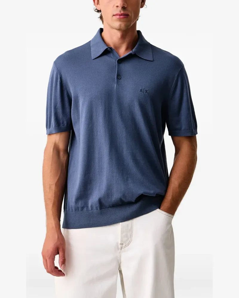 Armani Exchange Poloshirt mit Logo-Stickerei - Blau Blau