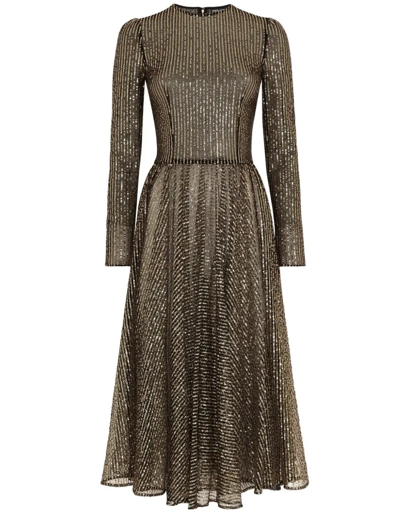Dolce & Gabbana Midikleid mit Pailletten - Gold Gold