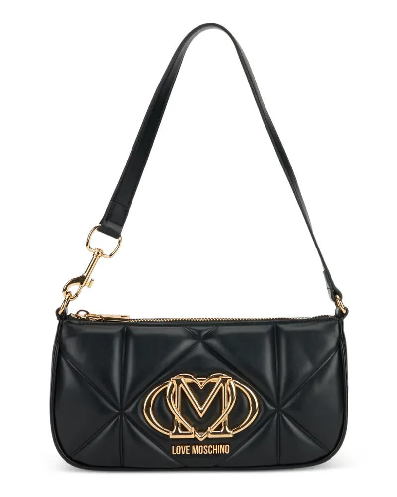 Moschino Gesteppte Schultertasche - Schwarz Schwarz