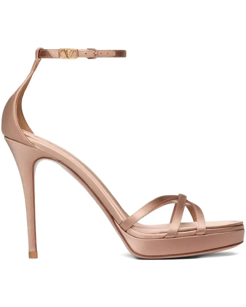 Valentino Garavani Eveninglam Plateau-Sandalen aus Satin 120mm - Nude Nude